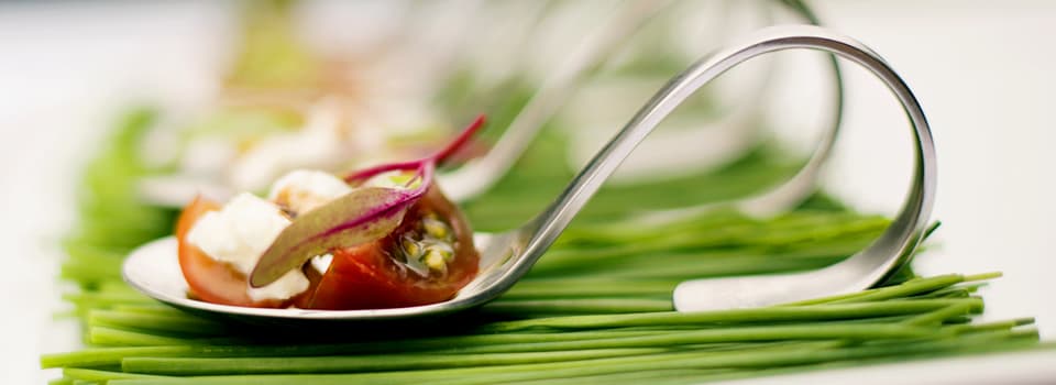 Heirloom Tomato & Mozzarella Spoon